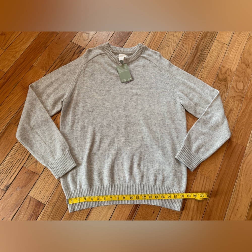 H&M Men's Light Gray Crew Neck Wool Blend Sweater Size L NWT - Picture 8 of 11